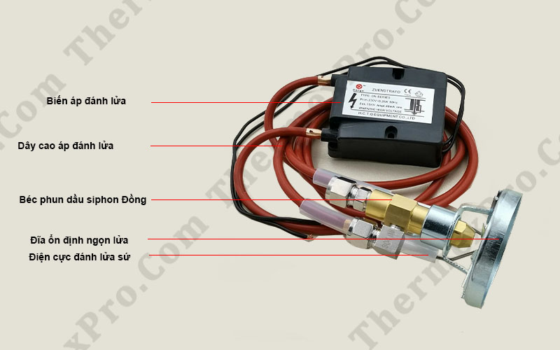 cấu tạo bộ béc phun dầu khí nén có điện cực đánh lửa