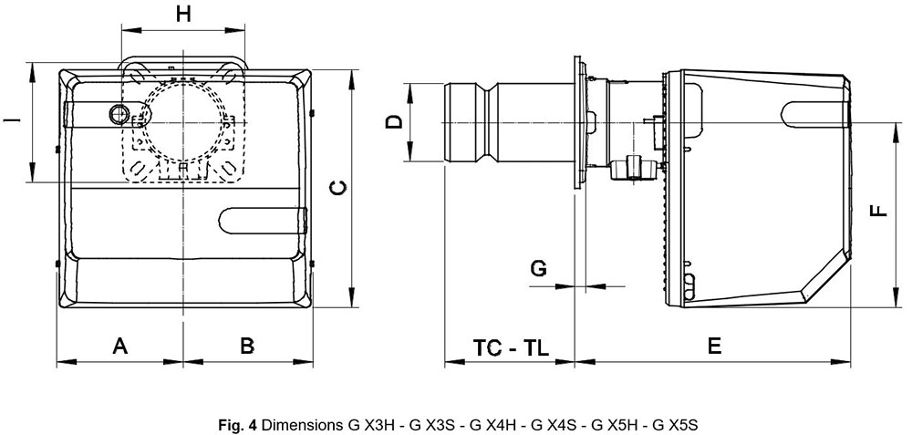 kích thước đầu đốt dầu diesel gx4