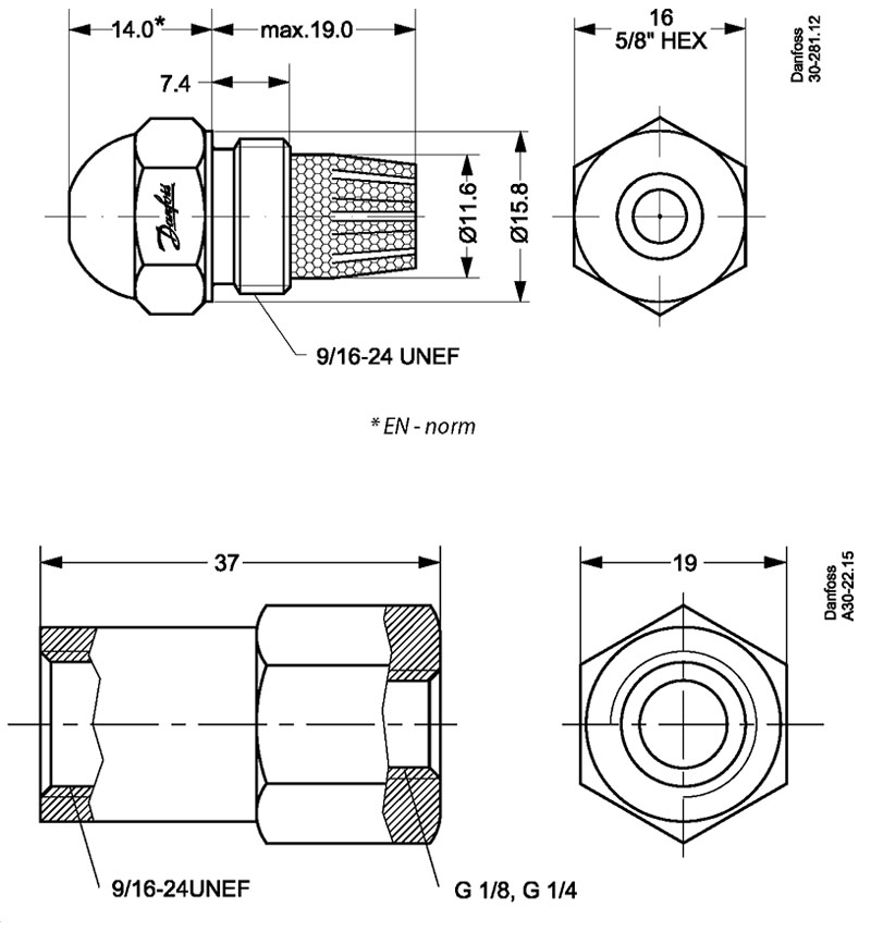 thiết kế béc phun dầu danfoss